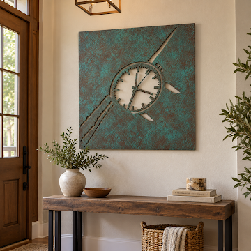 Teal Timekeeper, Verdigris Patina