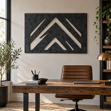 Charcoal Angular Peaks, Black 