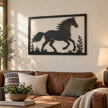 Midnight Galloping Horse, Black