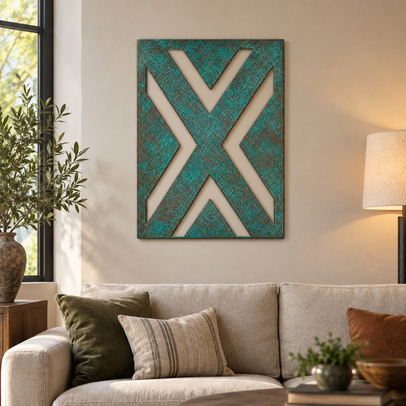 Geometric Patina X, Verdigris Patina 