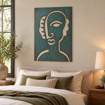 Abstract Muse Portrait, Verdigris Patina