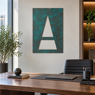 Geometric Sail Abstract, Verdigris Patina
