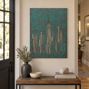 Metropolitan Skyline, Verdigris Patina