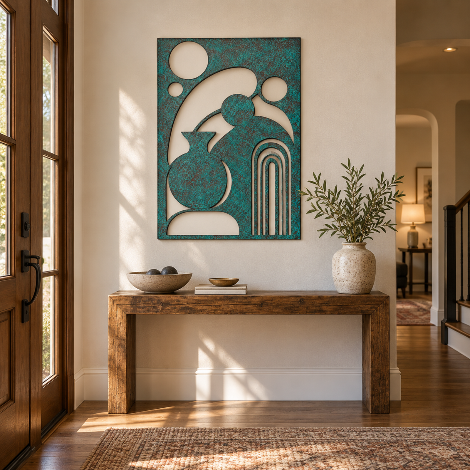 Modern Arch Abstract, Verdigris Patina