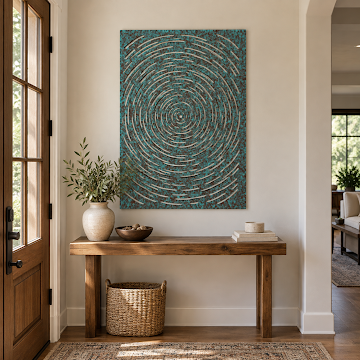 Turquoise Concentric Rhythm, Verdigris Patina 