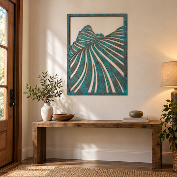 Patina Palm Leaf, Verdigris Patina 