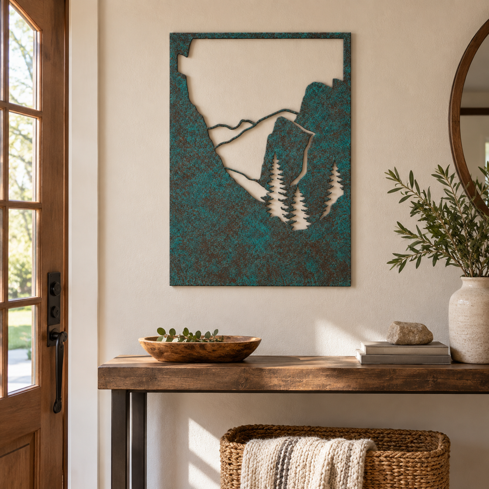 Mountain Forest Cutout, Verdigris Patina