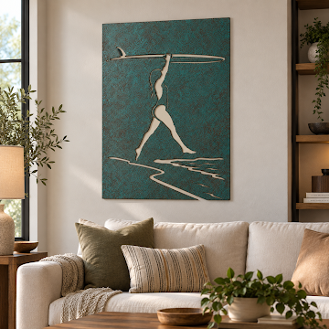 Vertical Surfer, Verdigris Patina